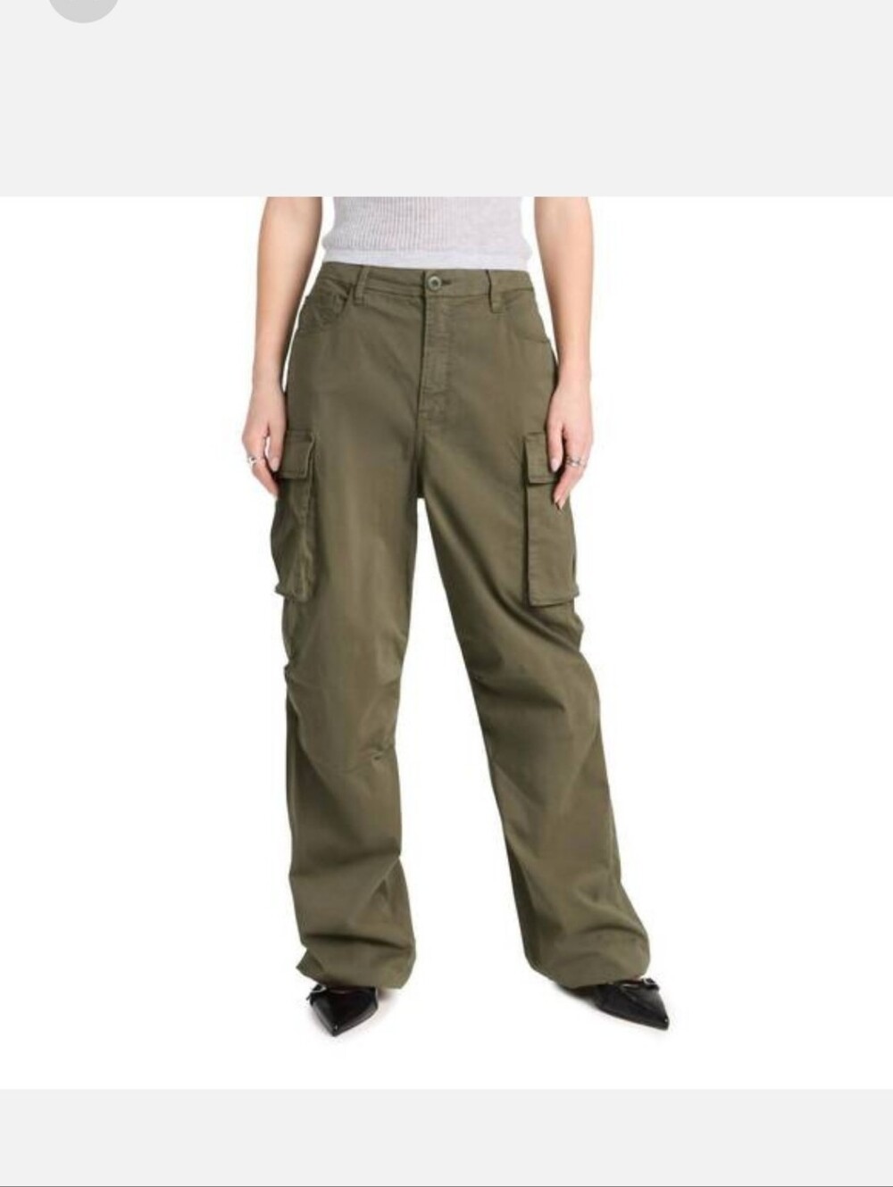 Good American Baggy Cargo Olive Green Pants